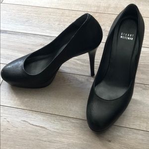 Stuart Weitzman black leather pumps